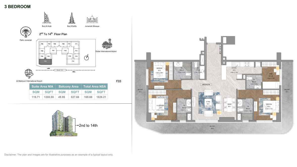 3BHK | Forest City Tower